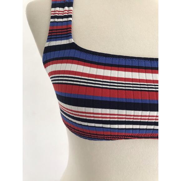 Solid & Striped Bikini Top The Cleo Striped Ribbed Pullover Swimwear - Picture 4 of 9